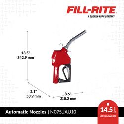 Fill-Rite Aluminum Fuel Nozzle With Hook