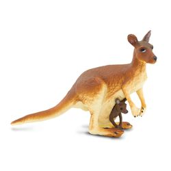 Safari Ltd. Wild Safari Kangaroo w/ Baby Toy Brown