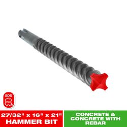 Diablo Rebar Demon 27/32 in. X 21 in. L Carbide 4 Cutter Hammer Drill Bit SDS-Max Shank 1 pk