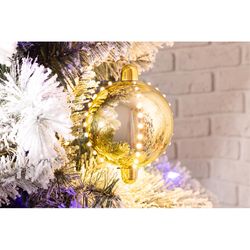Celebrations LED Gold Snow Fall Ornament 4 in. Hanging Decor