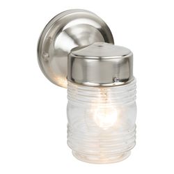 Design House Jelly Jar Satin Nickel Nickel Incandescent Outdoor Wall Fixture