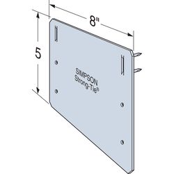 Simpson Strong-Tie ZMax 8 in. H X 5 in. W 16 Ga. Galvanized Steel Nail Plate Zmax