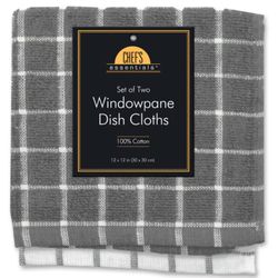 Kane Home Gray/White Cotton Windowpane Dish Towel Set 2 pk