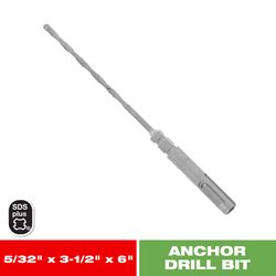 Diablo 5/32 in. X 6 in. L Carbide Concrete Anchor Hammer Drill Bit SDS-Plus Shank 1 pk