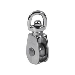 Baron 1 in. D Electro-Plated Iron Swivel Eye Single Eye Pulley