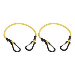 Keeper Yellow Carabiner Style Bungee Cord 24 in. L X 0.315 in. 2 pk