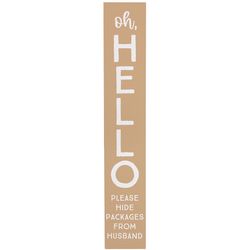 Sincere Surrounding Beige/Brown Wood/MDF 0.5 in. H X 46.5 in. L X 8 in. W Porch Sign