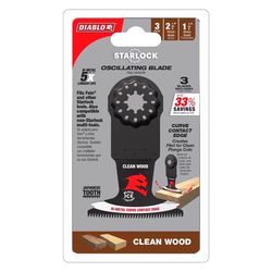 Diablo Starlock 2-1/2 in. W Bi-Metal Curved Contact Edge Oscillating Blade Clean Wood 3 pk