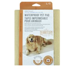 Territory Beige Polyester Paw Print Waterproof Pet Pad 33 in. H X 21 in. W