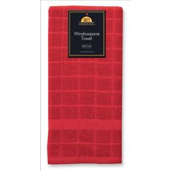Kane Home Red Cotton Solid Windowpane Kitchen Towel 1 pk