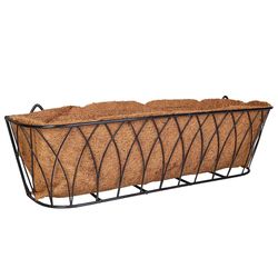 Austram 7.48 in. H X 7.08 in. W X 24 in. D Metal Lotus Planter Black