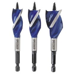 IRWIN Speedbor Steel Wood Boring Bit Set Quick-Change Hex Shank 3 pc