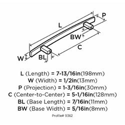 Amerock Cyprus Contemporary Arch Cabinet Pull 5-1/16 in. Satin Nickel Silver 1 pk