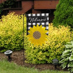 Briarwood Lane Sculpted Sunflower Garden Flag 12.5 in. W X 18 in. L