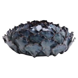 Chive Utopia 6 in. H X 14 in. L Glazed Blue Ceramic Floral Vase
