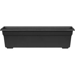 Novelty 6.4 in. H X 23.8 in. W X 8 in. D Plastic Countryside Flowerbox Flower Box Black