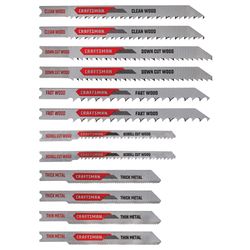 Craftsman 4.8 in. High Carbon Steel U-Shank Jig Saw Blade Set 12 pc