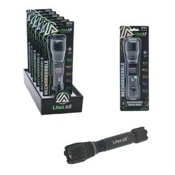 LitezAll 1000 lm Black LED Rechargeable Tactical Flashlight
