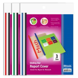 Bazic Products 13.58 in. W X 10.28 in. L Sliding Bar Assorted Report Cover