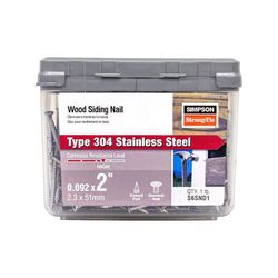 Simpson Strong-Tie 6D 2 in. Siding Stainless Steel Nail Round Head 1 lb