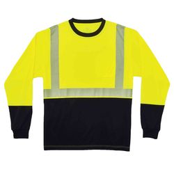 Ergodyne GloWear Reflective Black Front Tee Shirt Lime M