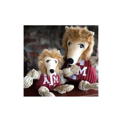 HuggleHounds Reveille Knottie For Dog Brown Texas A&M University Dog Toy Small 1 pk