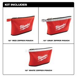 Milwaukee Canvas Tool Pouch Red 3 pc