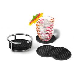 Spectrum 2.25 in. H X 4.8 in. L Chrome Plastic Coaster Set