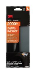 3M 9 in. L X 3-2/3 in. W 2000 Grit Silicon Carbide Sandpaper 5 pk