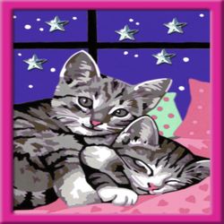 Ravensburger CreArt Sleepy Kitties with Gems Paint By Number Set Multicolored 14 pc