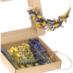Dutch Flower House DIY Blue Mix Hanging Basket Floral Wreath Kit