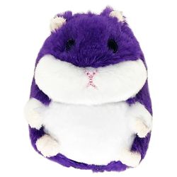 Petsport Tiny Tots For Dog Purple/White Plush Fat Hamster Dog Toy Medium/Large 1 pk