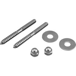Plumb Pak Toilet Screw Set Silver Brass Plated Steel