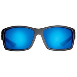 Flying Fisherman AcuTint Sunglasses Unisex Matte Black Frame Smoke Blue Mirror Lens Polarized Floati