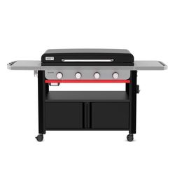 Weber Slate 36 w/Cabinet 4 Burner Liquid Propane Outdoor Griddle Black