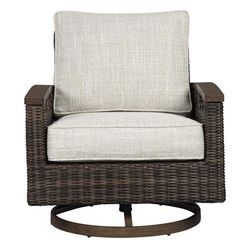 Signature Design by Ashley Paradise Trail Brown Aluminum Frame Swivel Lounge Chair Brown