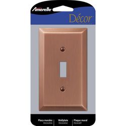 Amerelle Century Antique Copper 1 gang Stamped Steel Toggle Wall Plate 1 pk