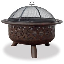 Endless Summer 36 in. W Steel Lattice Round Wood Fire Pit