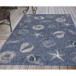 Liora Manne Carmel 6.5  W X 9.33  L Navy Blue Casual Polypropylene Area Rug