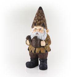 Alpine Polyresin Brown 16 in. Gnome Statue