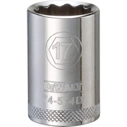 DeWalt 17 mm X 1/2 in. drive Metric 12 Point Socket 1 pc
