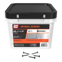 Grip-Rite No. 6 wire X 1-1/4 in. L Phillips Coarse Drywall Screws 25 lb 6450 pk