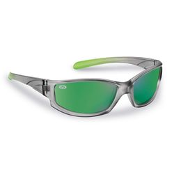 Flying Fisherman AcuTint Sunglasses Unisex Gray Lime Frame Amber Green Mirror Lens Polarized