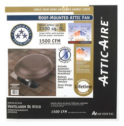 Air Vent 26.2 in. H X 25.5 in. W X 9 in. L X 14 in. D Brown Brown Steel Power Roof Ventilator