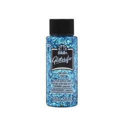 FolkArt Glitterific Glitter Aqua Craft Paint Exterior and Interior 2 oz