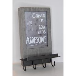 Hi-Jack 11 in. H X 6.25 in. L Gray Metal/Wood Decor/Frame/Key Holder