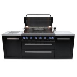 Mont Alpi MAI805-BSS 6 Burner Natural Gas/Propane Grill Black/Silver