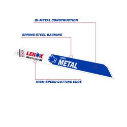 LENOX METALWOLF 12 in. Bi-Metal WAVE EDGE Reciprocating Saw Blade 14 TPI 5 pk