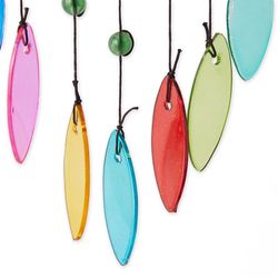 Zingz & Thingz Multi-color Glass/Iron 22 in. Leaves and Dragonfly Ornament Wind Chime