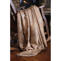 Carstens Inc 68 in. L Brown Faux Leather Throw Blanket